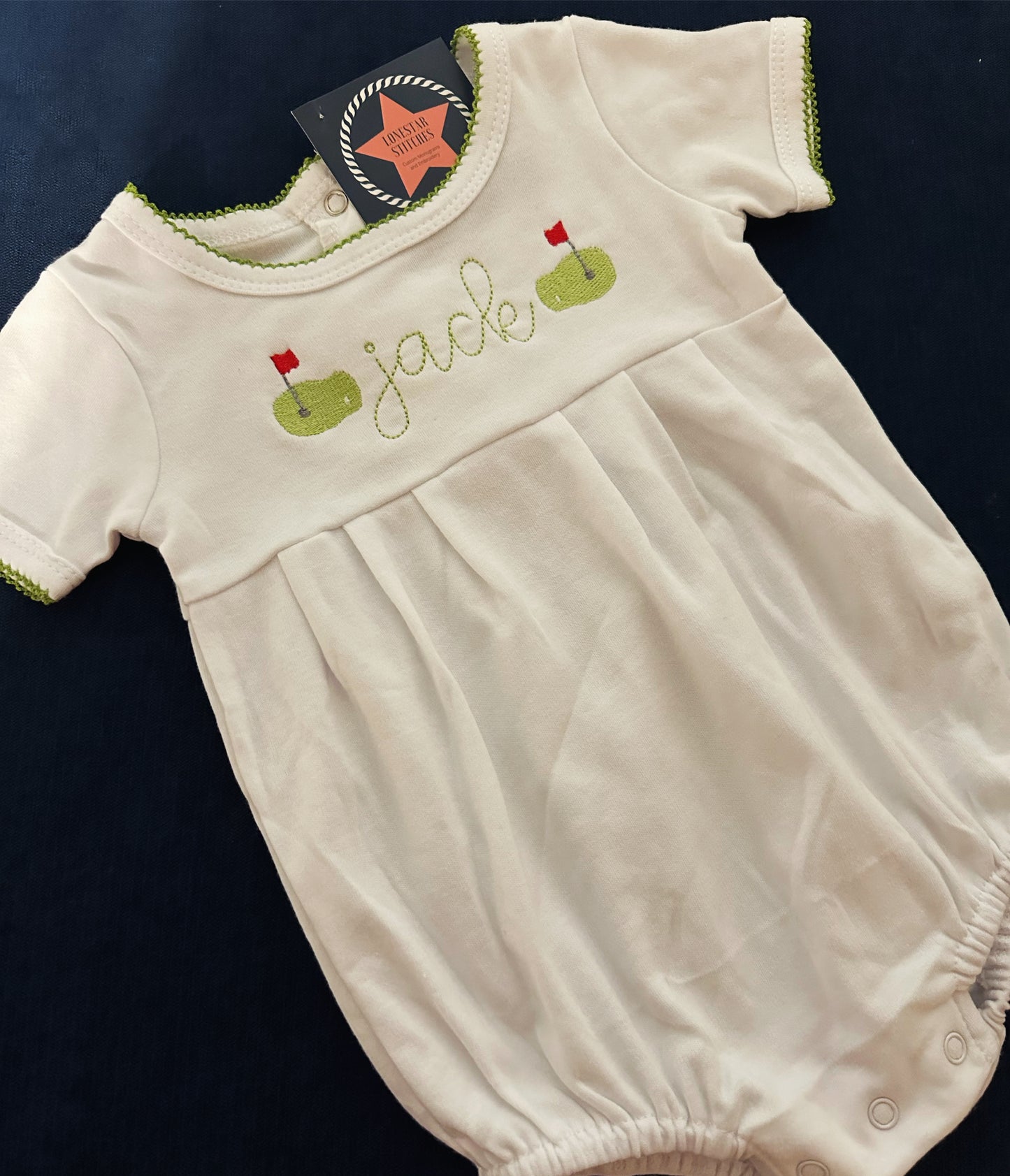 White Bubble with Picot Trim