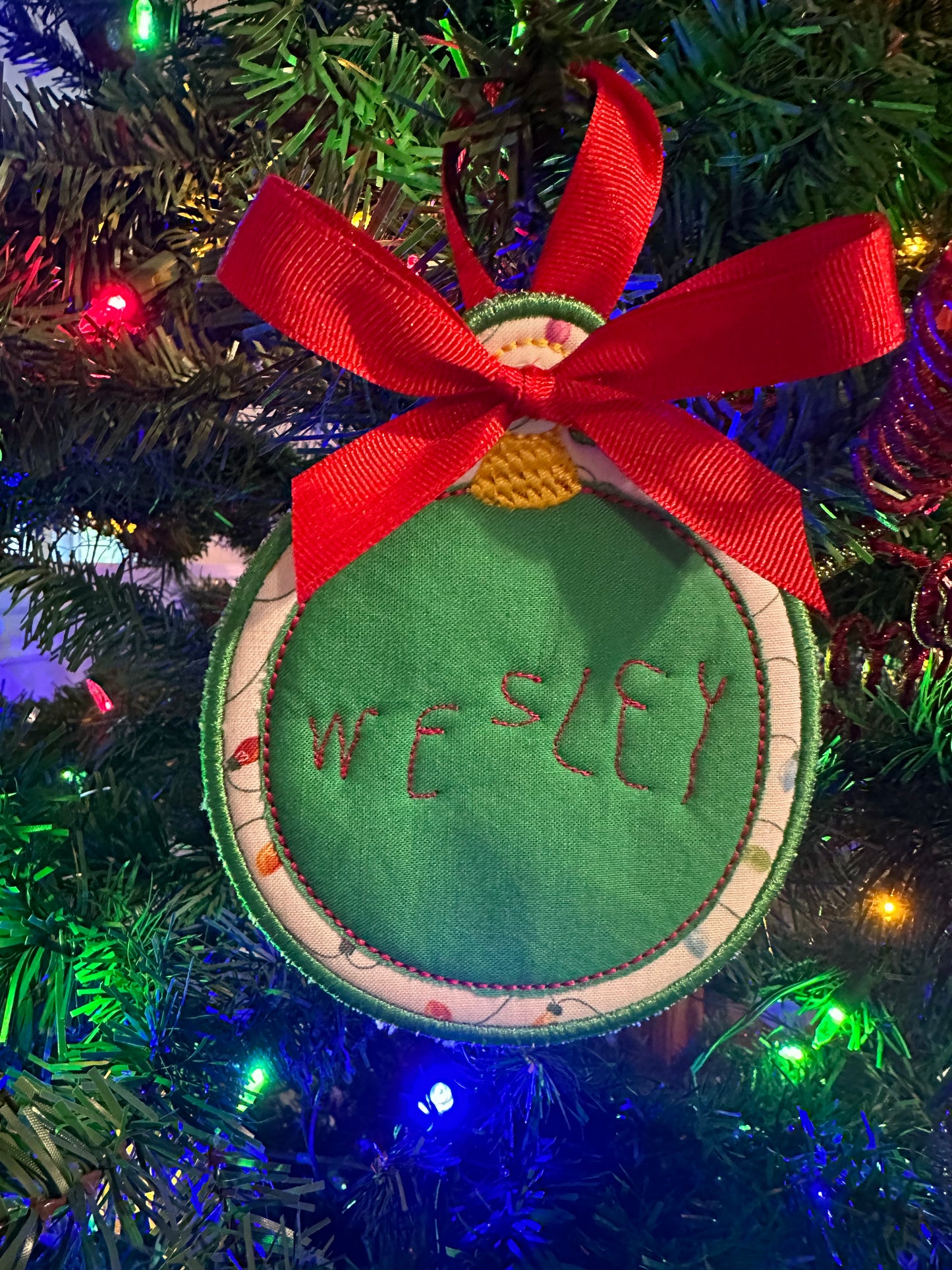 Handwriting Applique Ornament