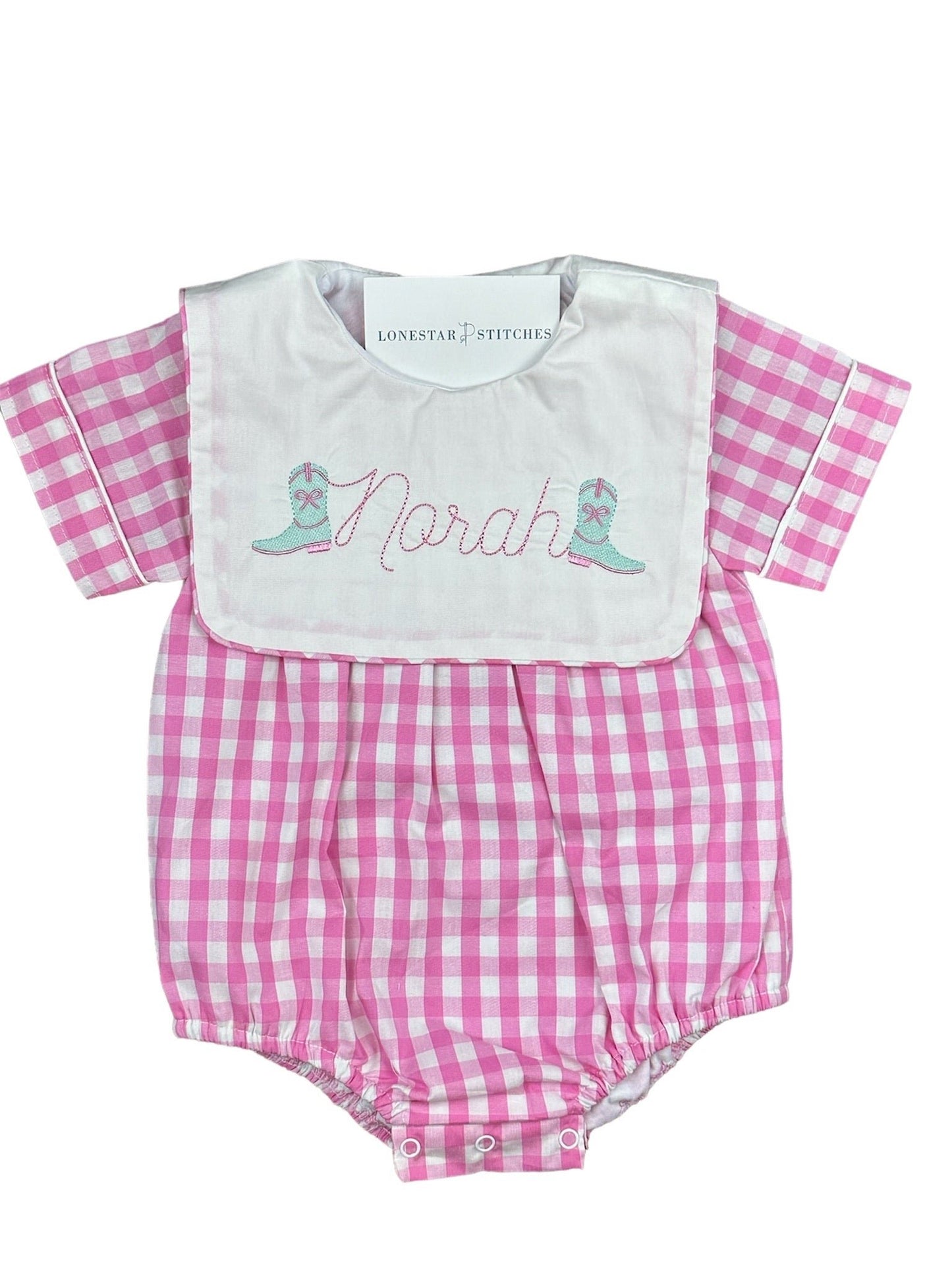 Gingham Bubble with Square Collar