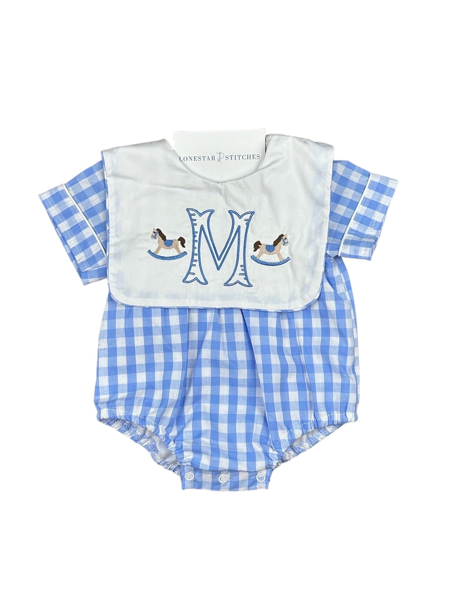 Gingham Bubble with Square Collar