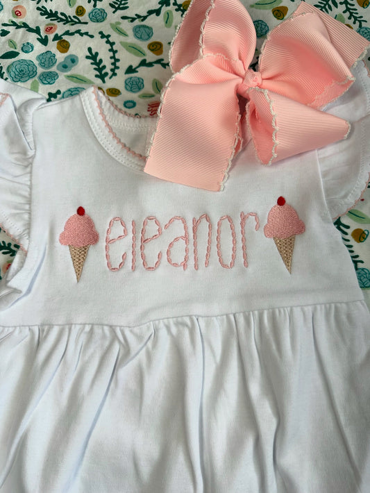 White Bubble with Picot Trim
