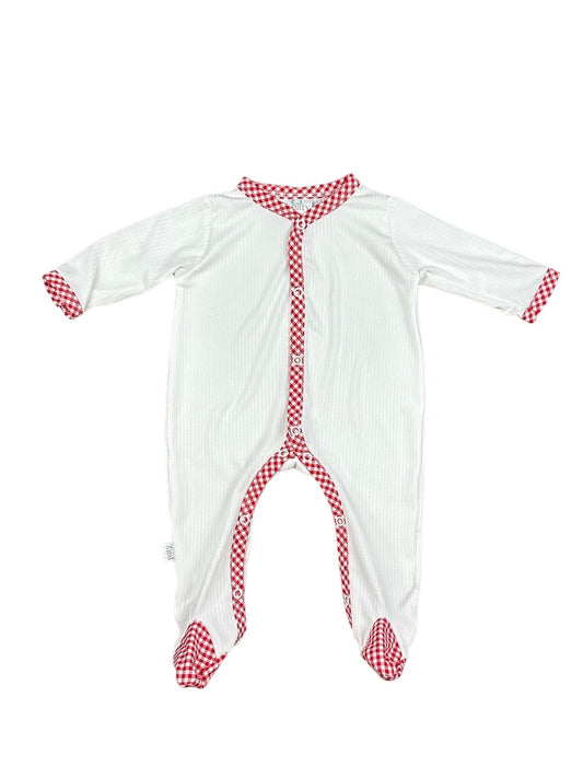 Gingham Trim Footies